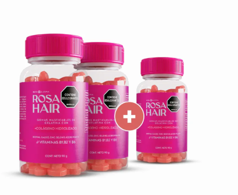 Salud capilar con la Biotina Rosa hair. Paga 2 Lleva 3.