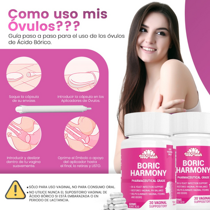 Usa Óvulos con boric harmony.